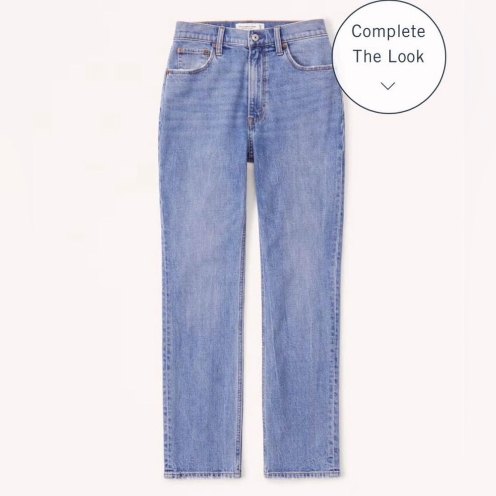 Abercrombie Curve Love Ultra High Rise Ankle Straight Jeans
